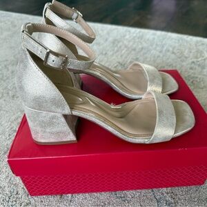 Kelly & Katie Shimmering Gold Block Heels